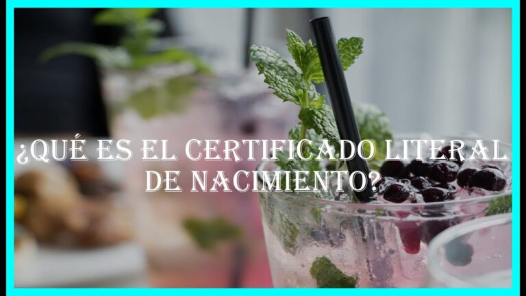 que es el certificado literal de nacimiento