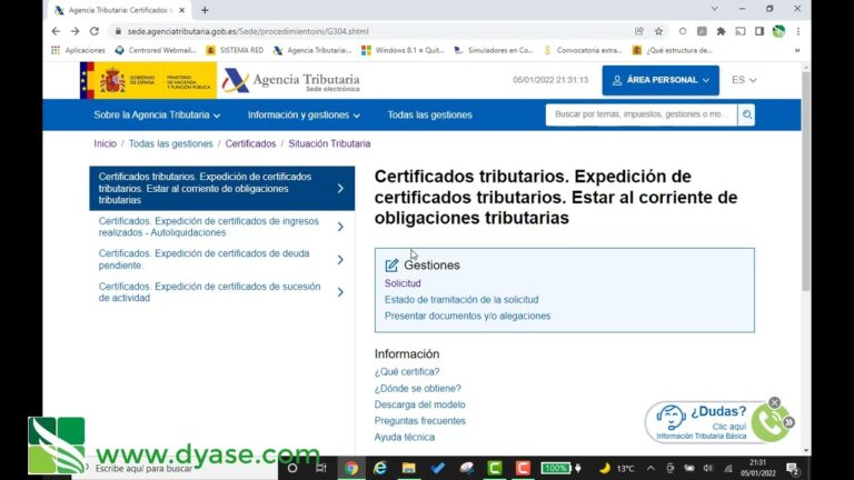 solicitar certificado corriente de pago hacienda